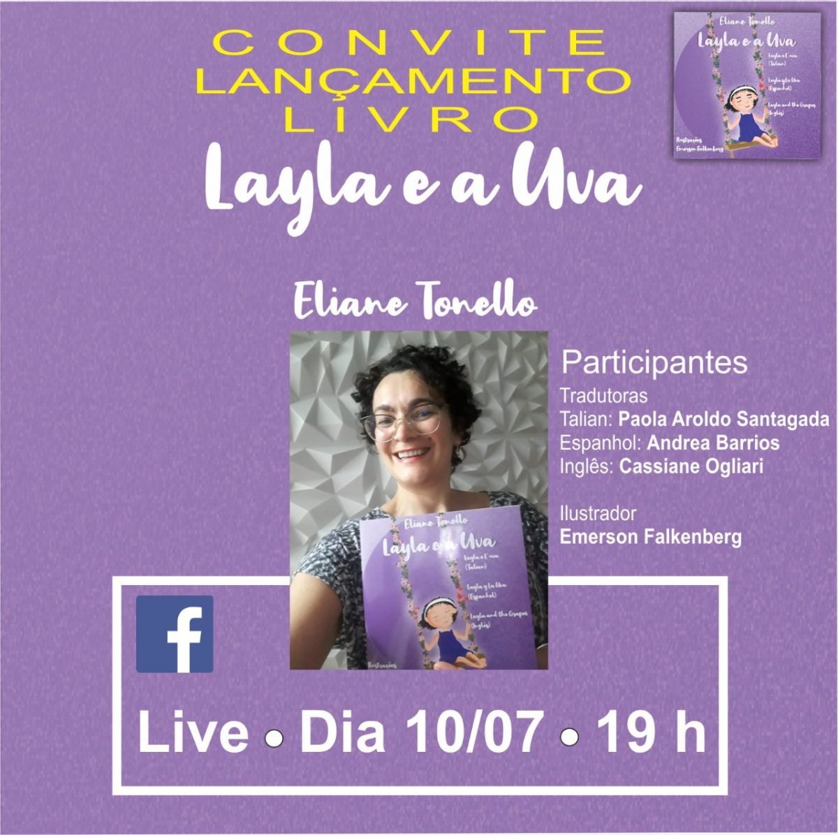 Eliane Tonello lança “Layla e a uva”,  livro infantil em quatro idiomas