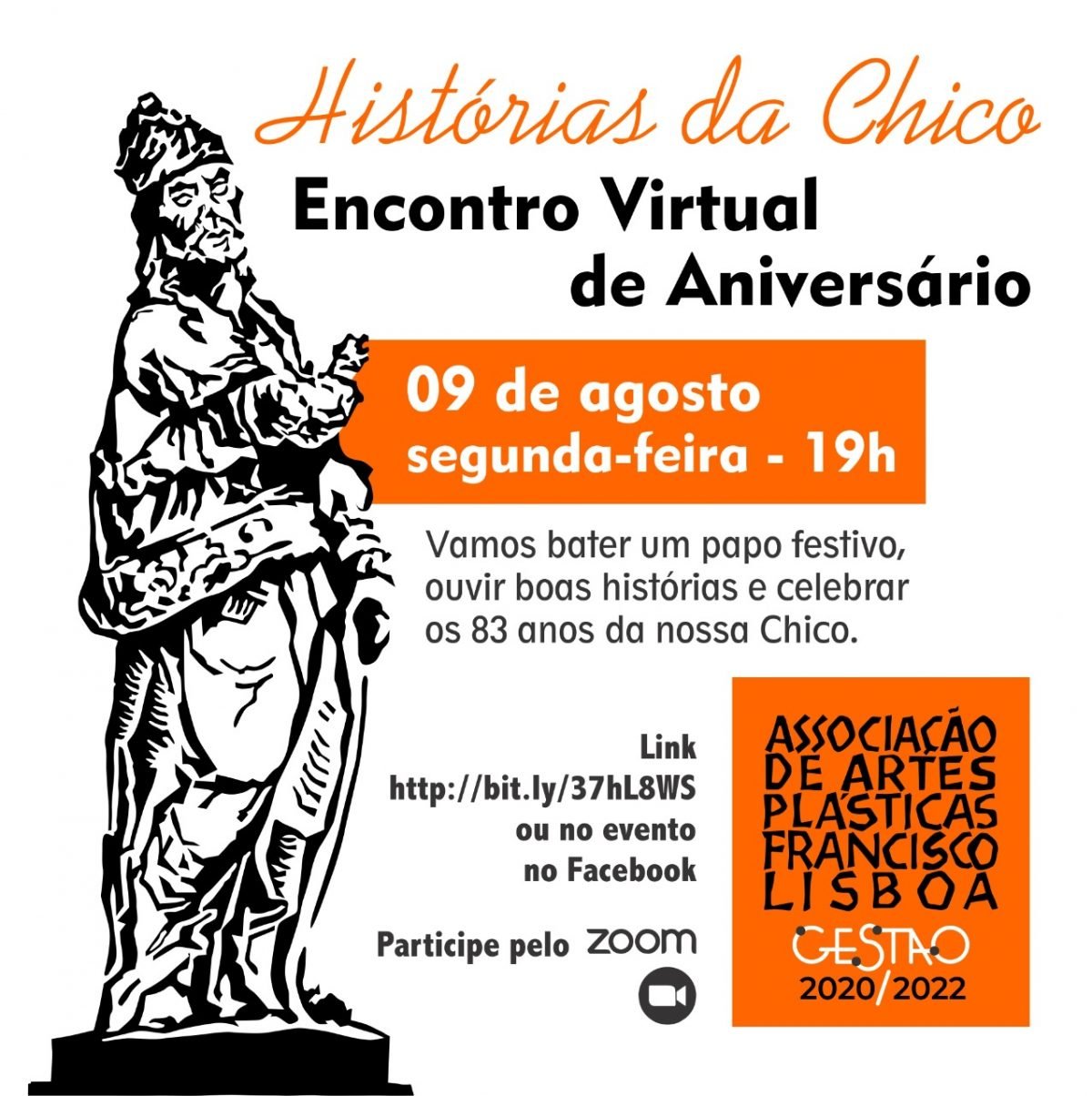 Associação Chico Lisboa celebra 83 anos, virtualmente, com bate papo, dança e música
