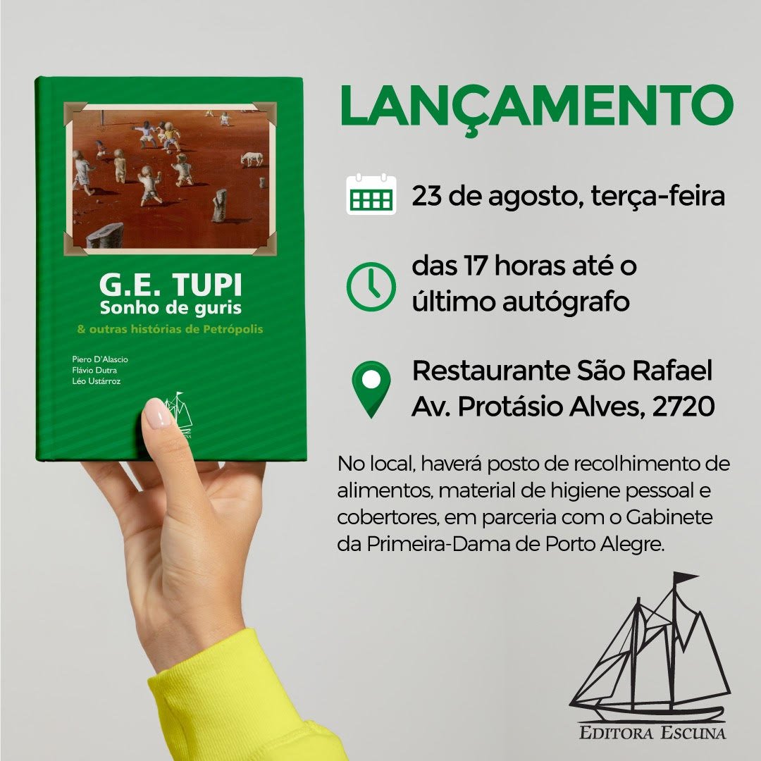 Livro “G.E. Tupi, sonho de guris”, relembra futebol na época da infância, nos anos 1960