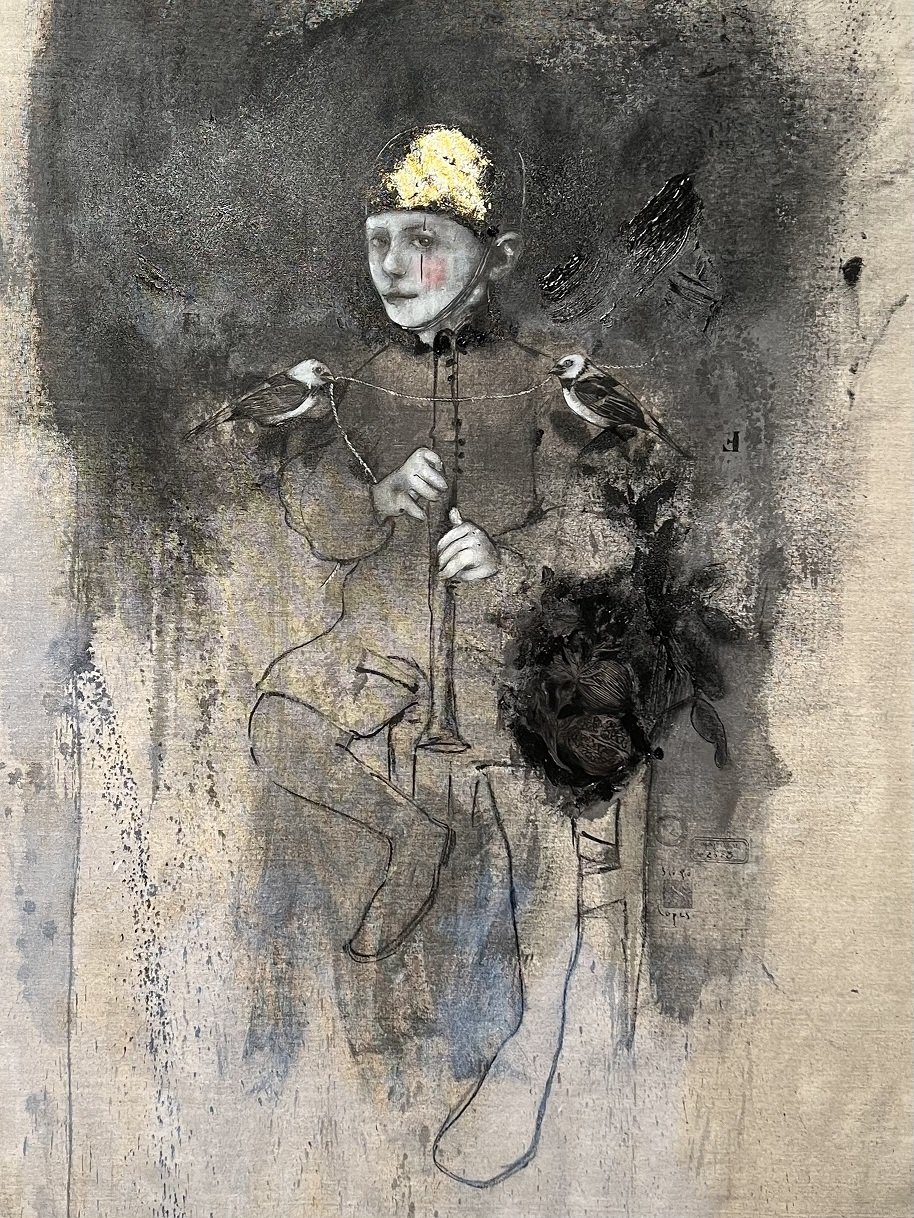 A figura do palhaço é tema da mostra “E o amor é tão longe…” de Sergio Lopes, na Galeria Bublitz