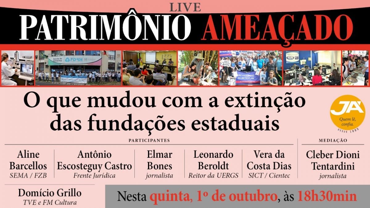 O que será do patrimônio das fundações extintas? JÁ promove debate nesta quinta