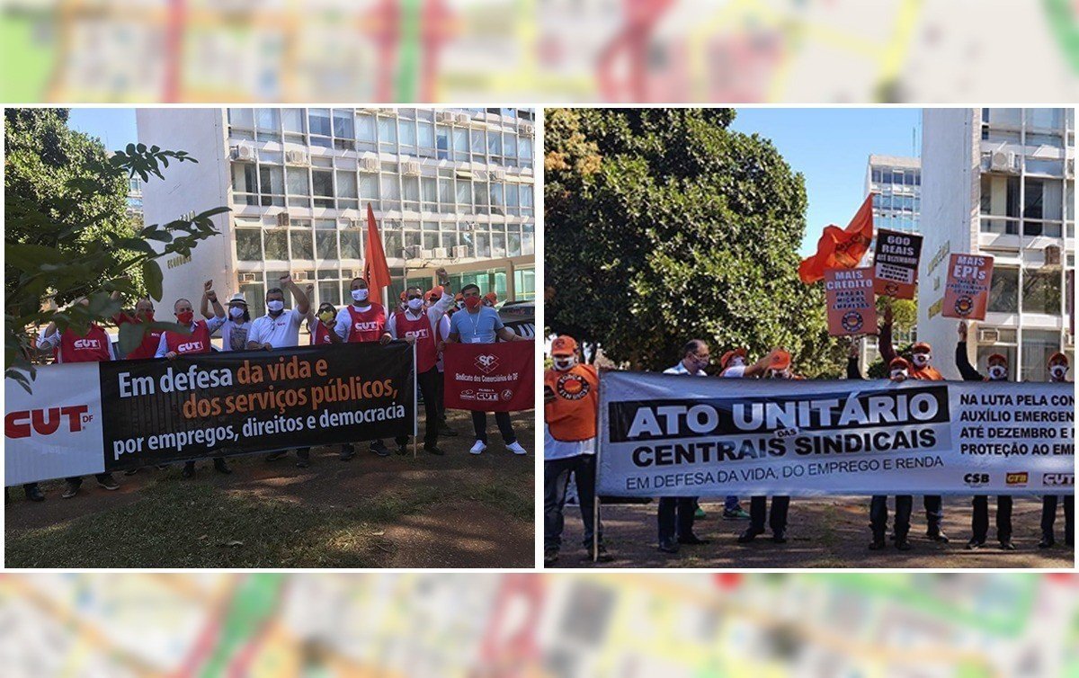 Centrais sindicais fazem campanha por  auxílio emergencial de R$ 600