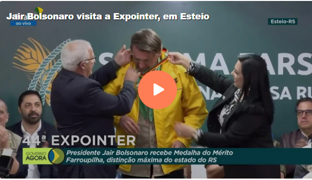 Depois do recuo, Bolsonaro recebe  Mérito Farroupilha na Expointer; Leite não comparece
