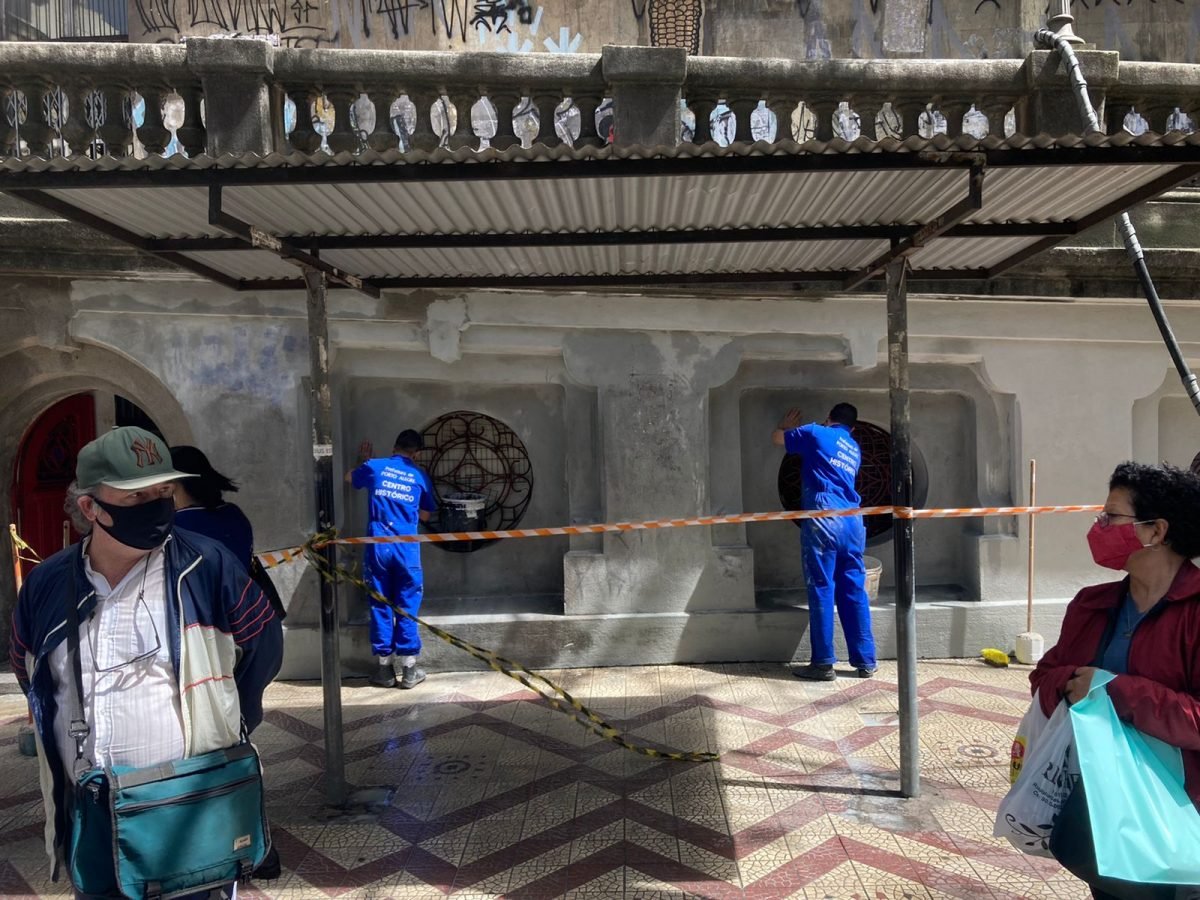 Pintura do Viaduto Otávio Rocha faz parte das intervenções de emergência no Centro Histórico