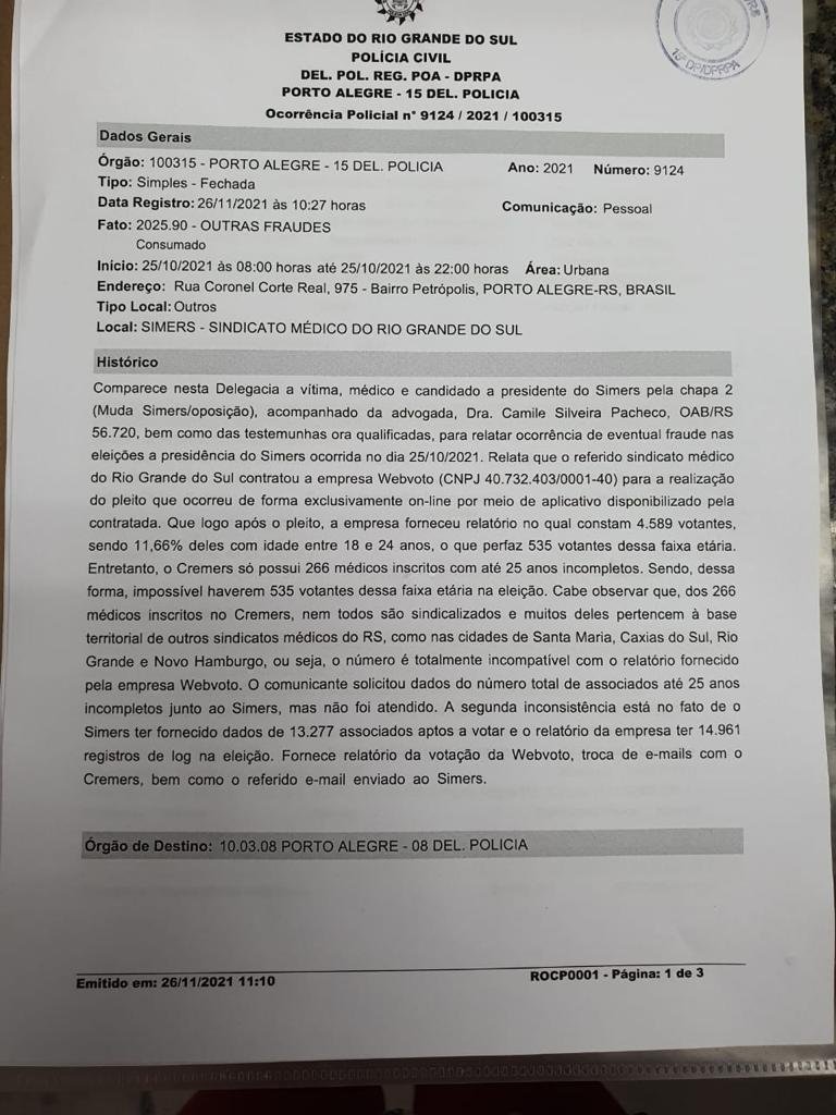 Polícia investiga denúncia de fraude na eleição on line do Sindicato Médico do RS
