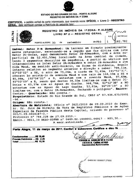 Dossiê Cais Mauá - Parte 1 - Escritura