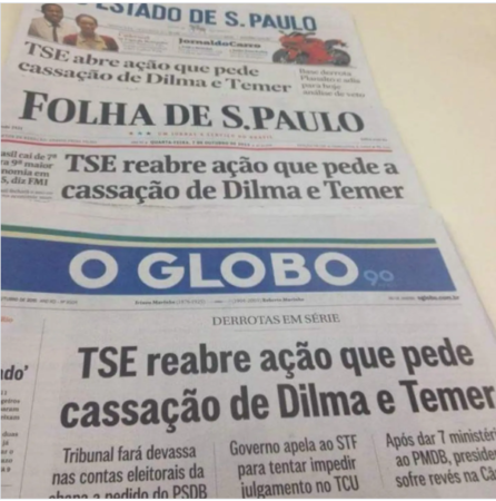 Manchetes coincidentes marcaram início da campanha que derrubou Dilma